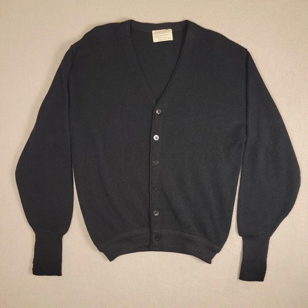 Jefflinks Lord Jeff Cardigan Mens L Vintage Grandpa Core American Golf 70s USA